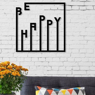 Poster Be happy 3D print model_5