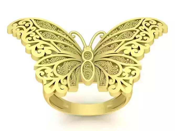 Butterfly Women Ring Jewelry Design 3531 3D print model