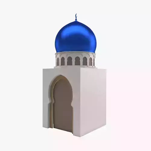 Mosque with dome 3D model
