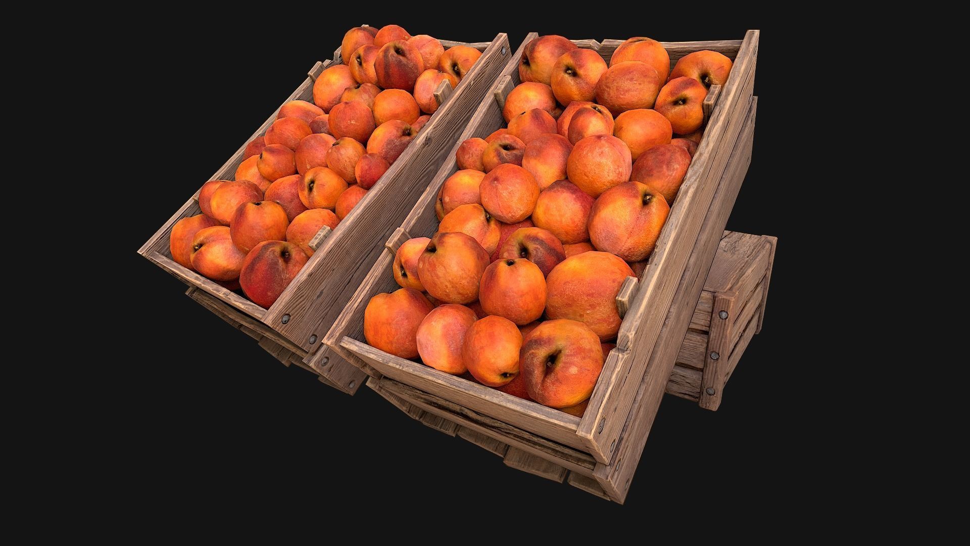Peaches Crate Stand Box Low-poly 3D model_15