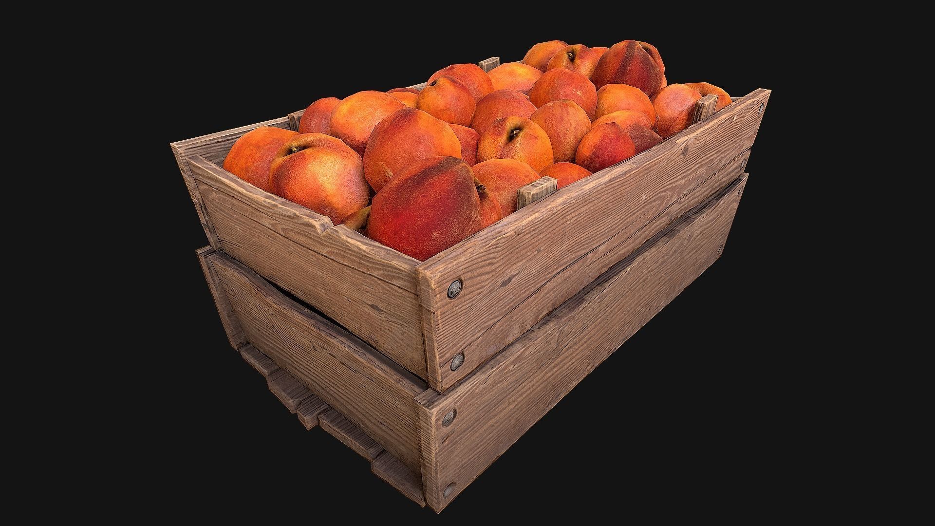 Peaches Crate Stand Box Low-poly 3D model_16