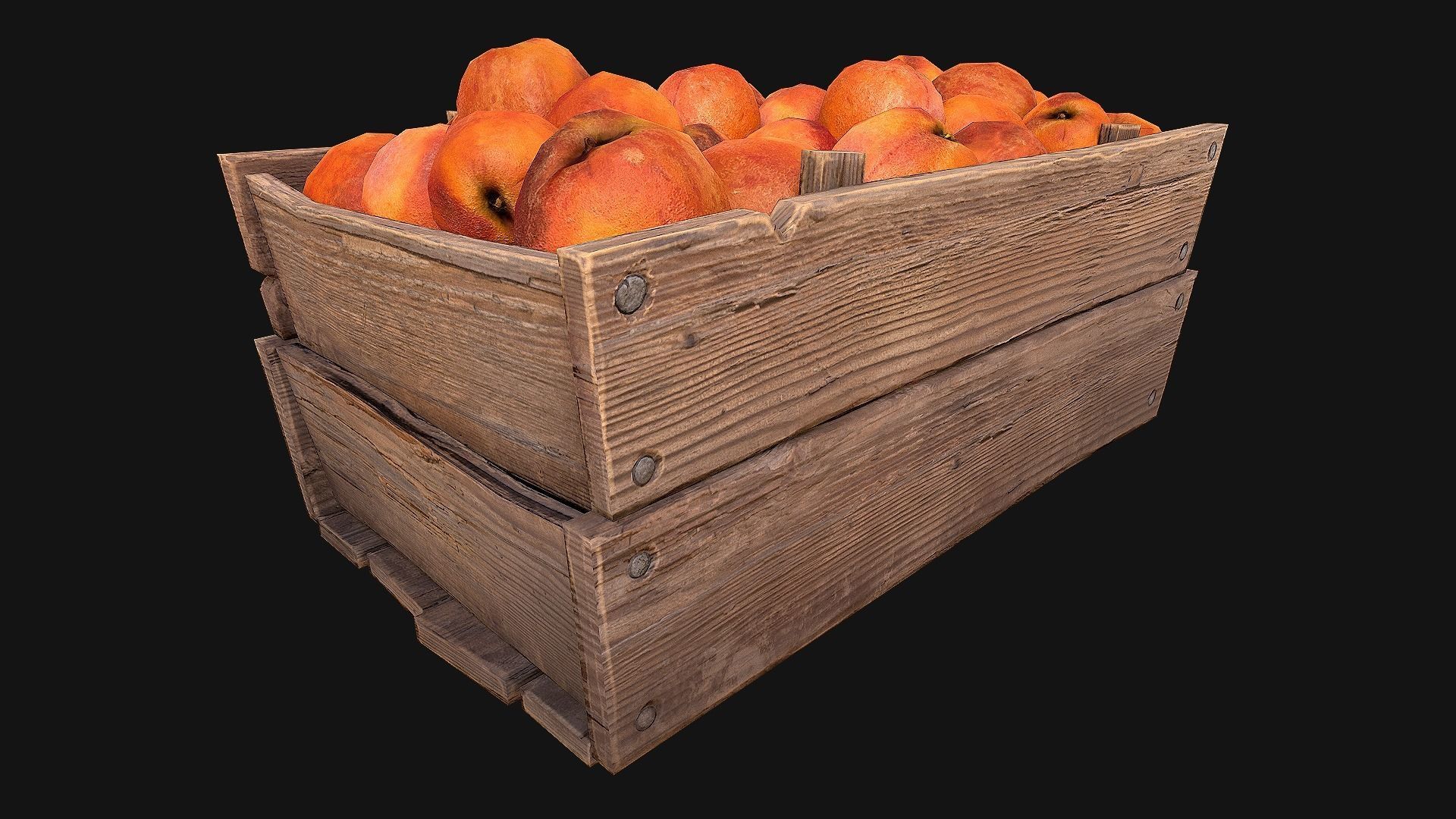 Peaches Crate Stand Box Low-poly 3D model_19
