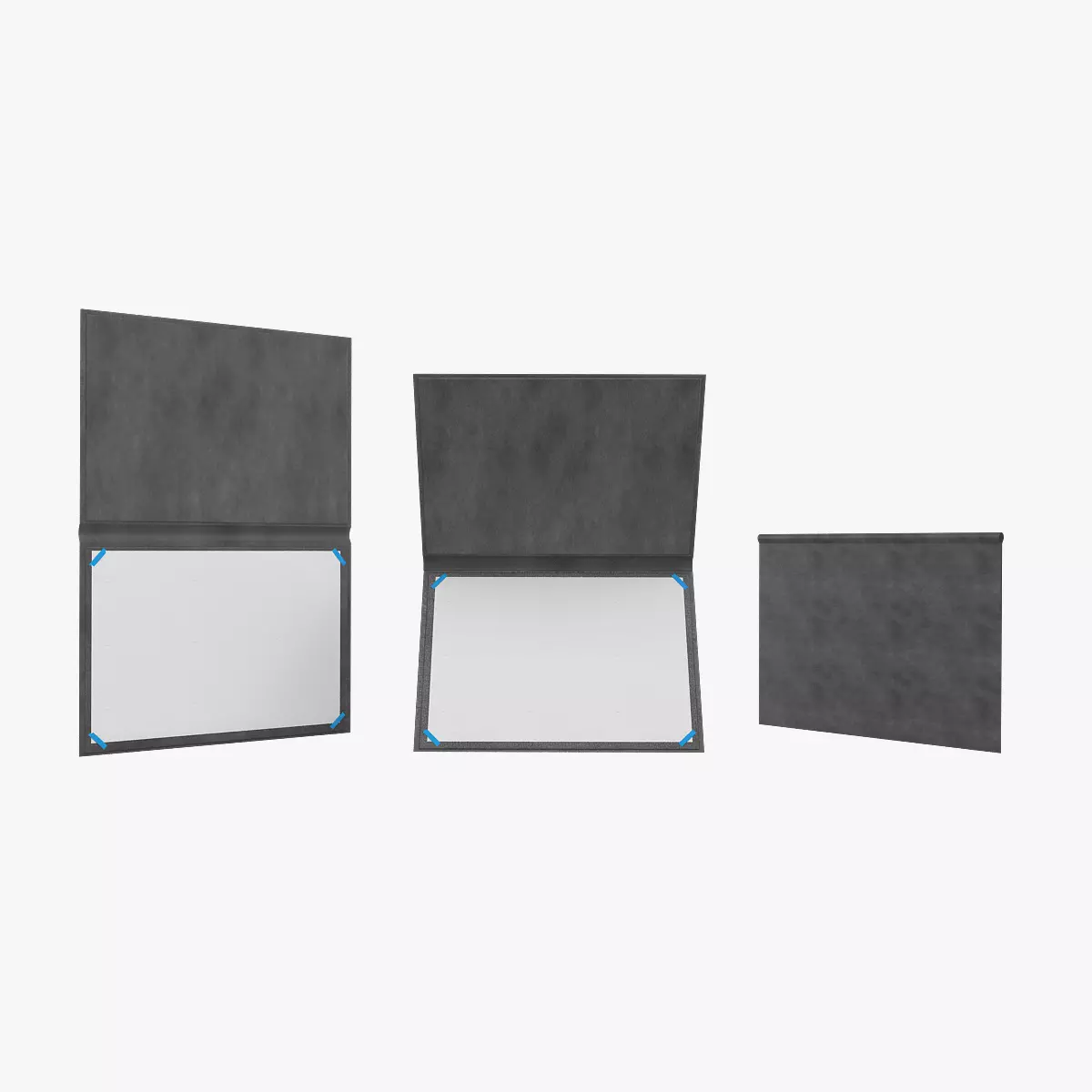 Certificate mockup of folded paper 3D model_0