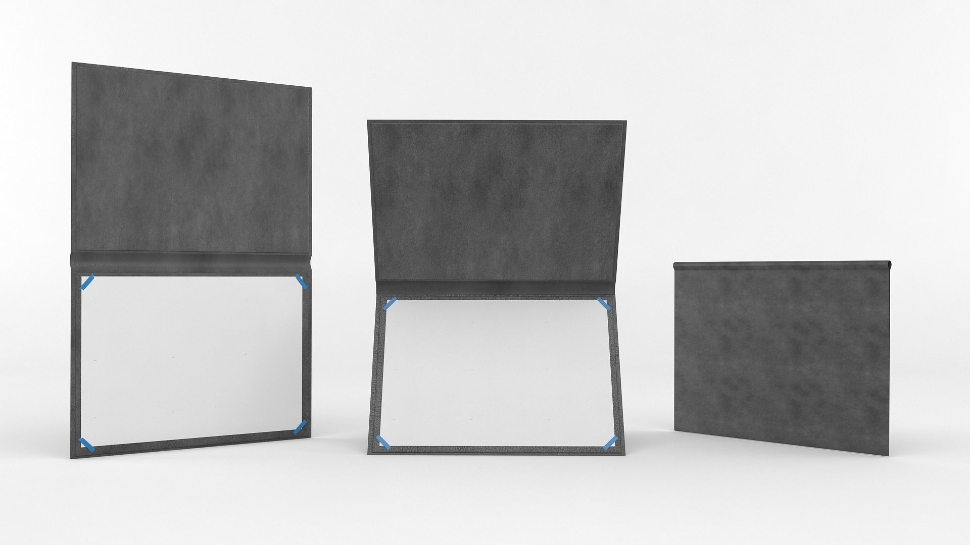 Certificate mockup of folded paper 3D model_1