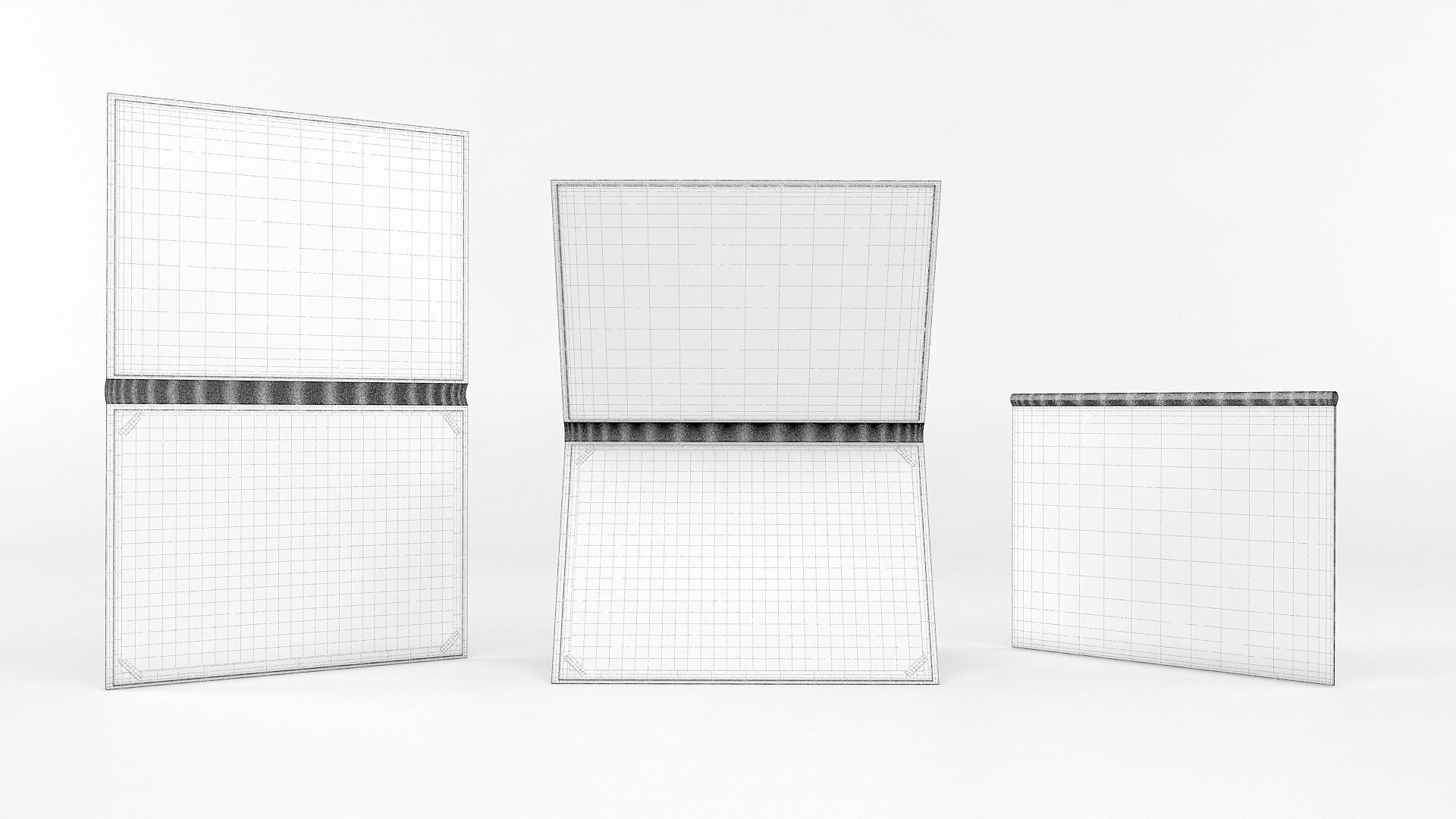 Certificate mockup of folded paper 3D model_7