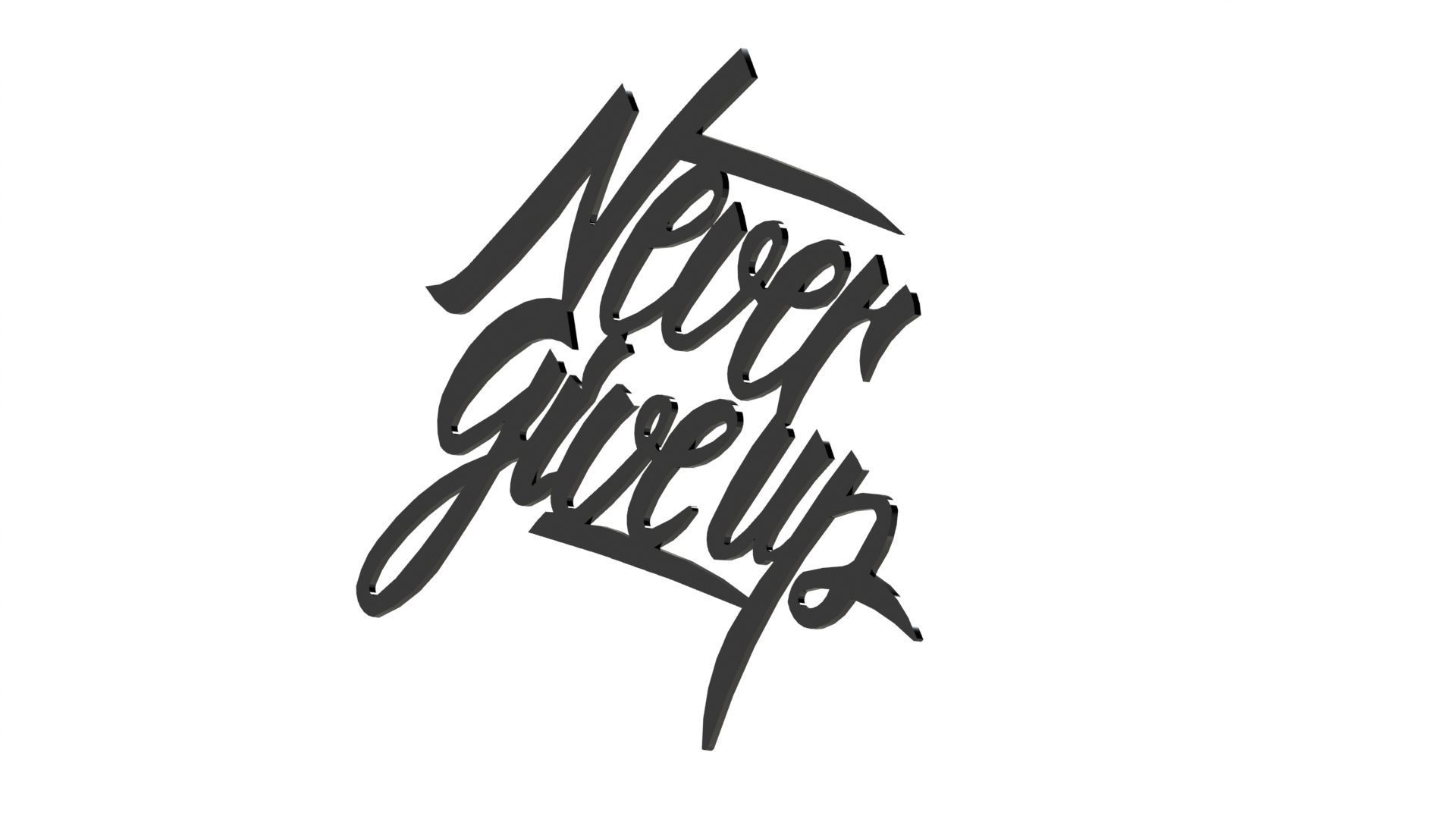 Poster Never give up 3D print model_4