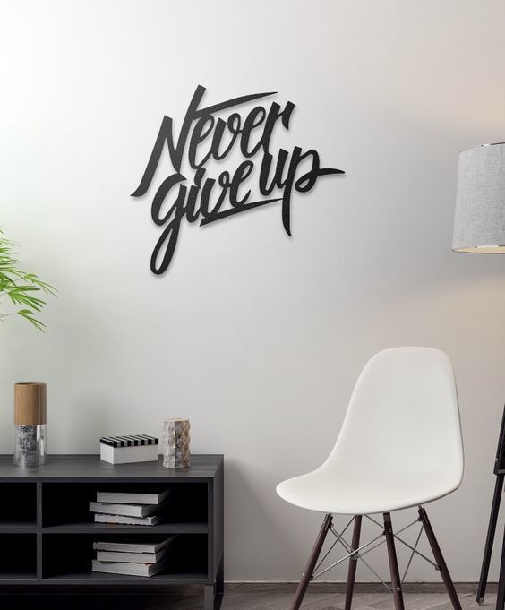 Poster Never give up 3D print model_5