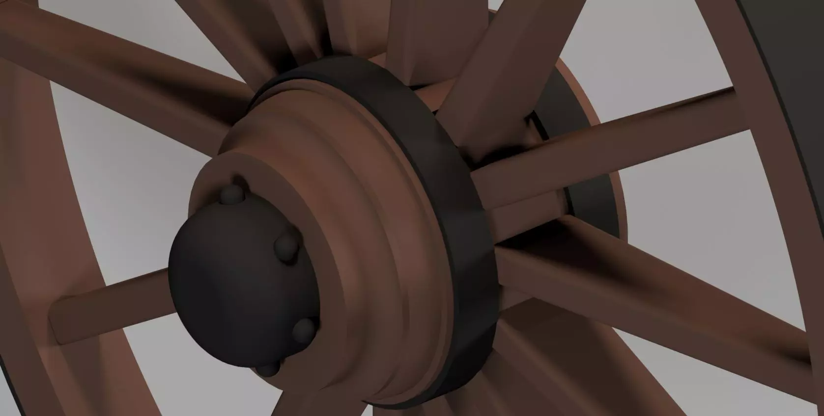 old cart wheel 3D model_0