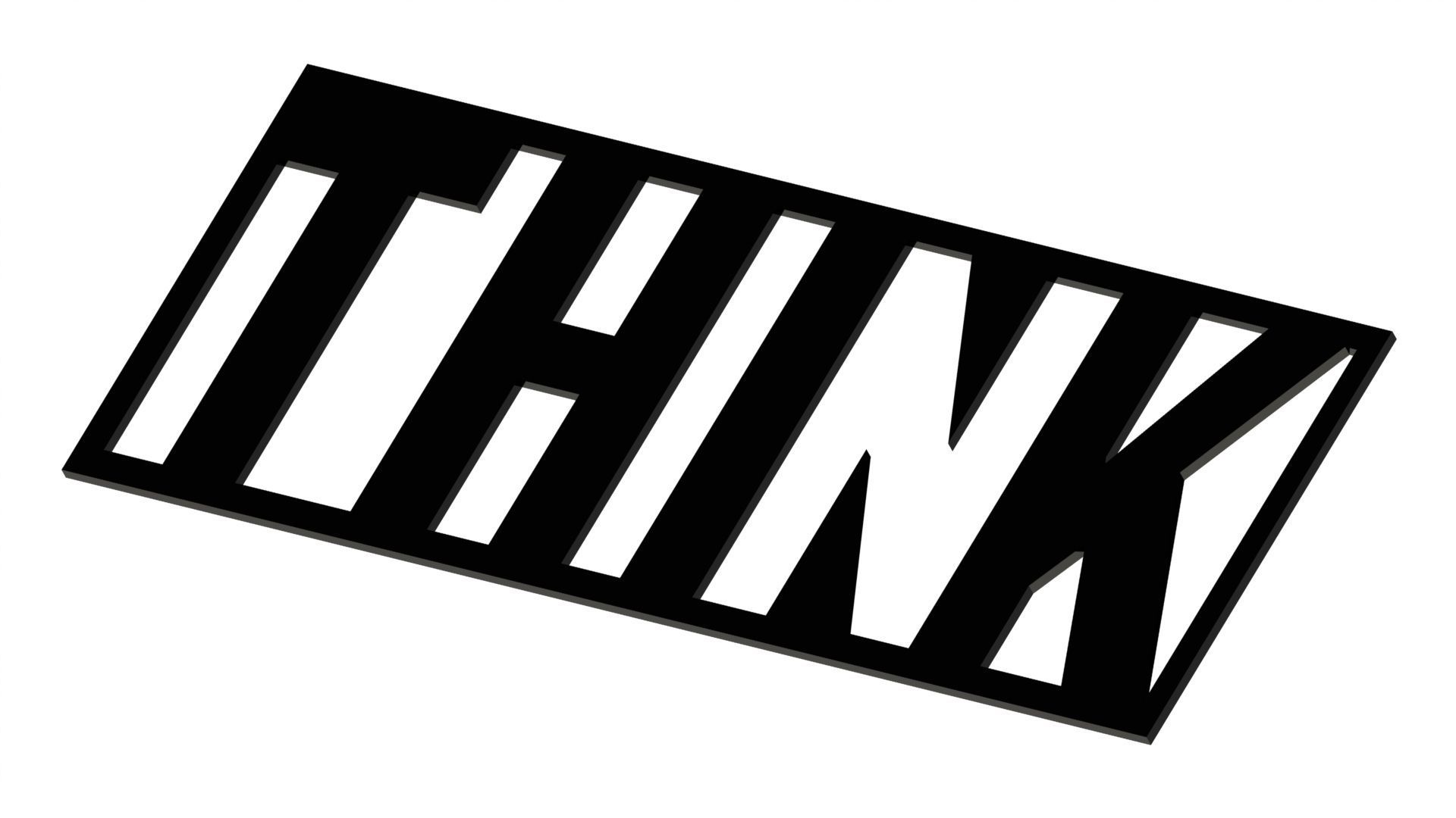 Poster Think 3D print model_3