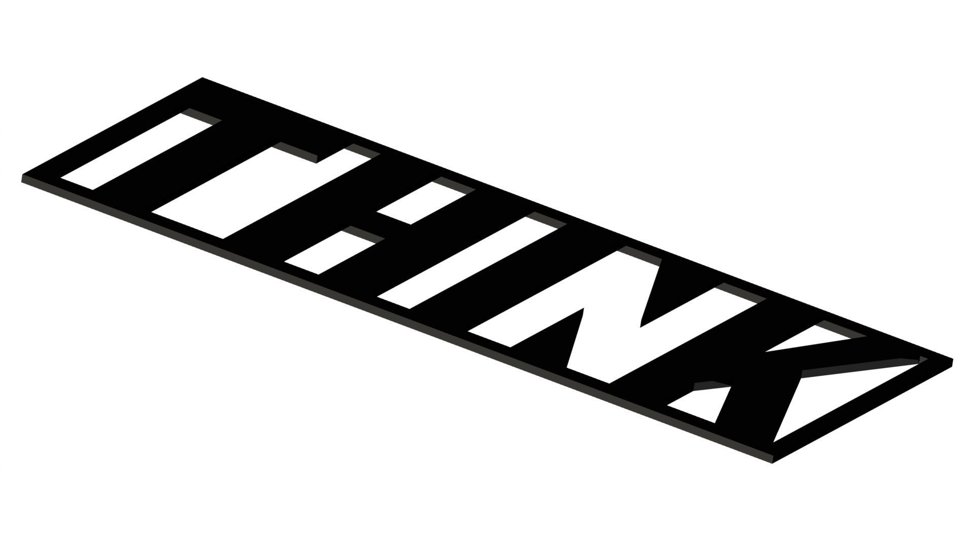 Poster Think 3D print model_4