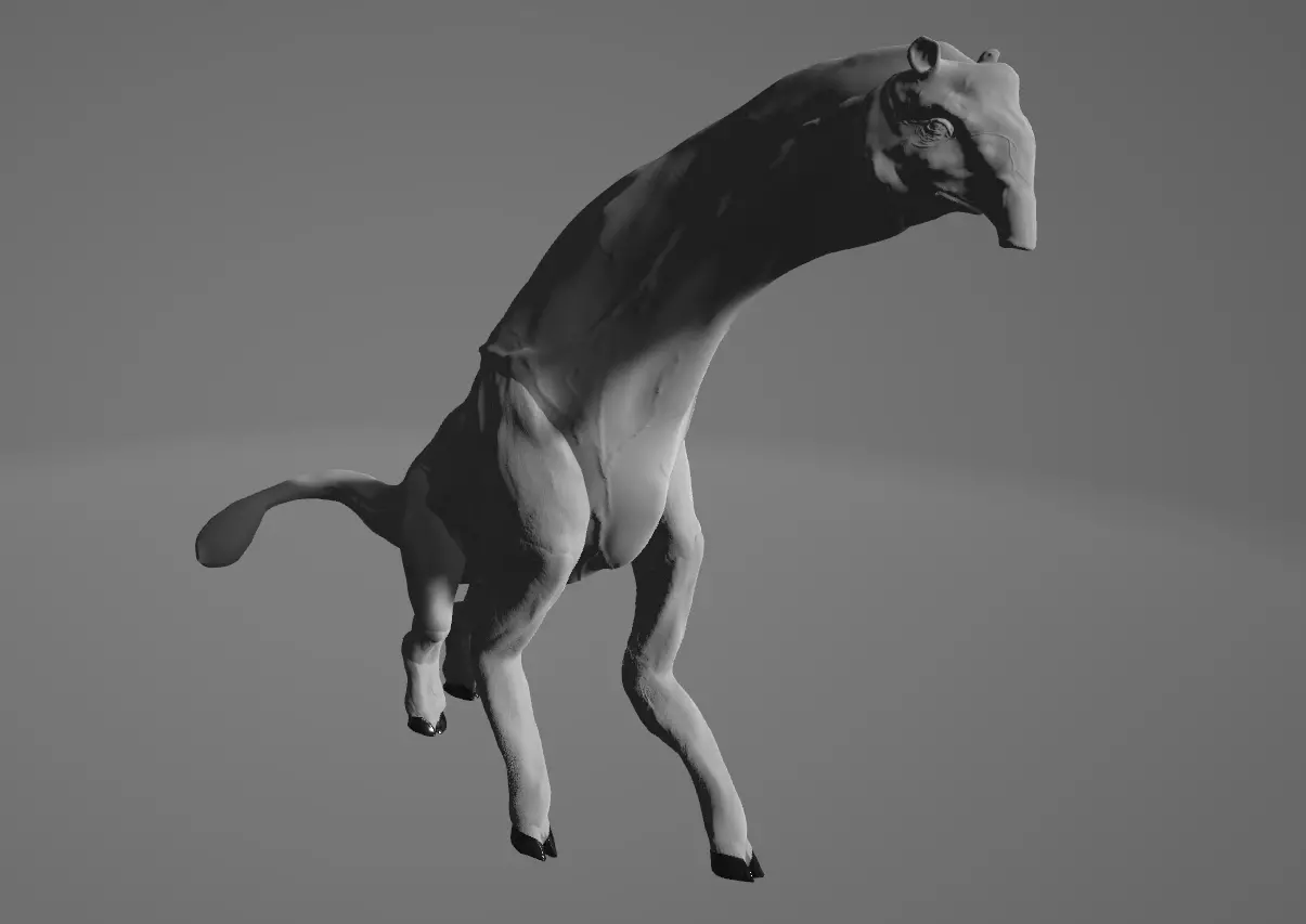 BrachioTapir horse running in air Free 3D model