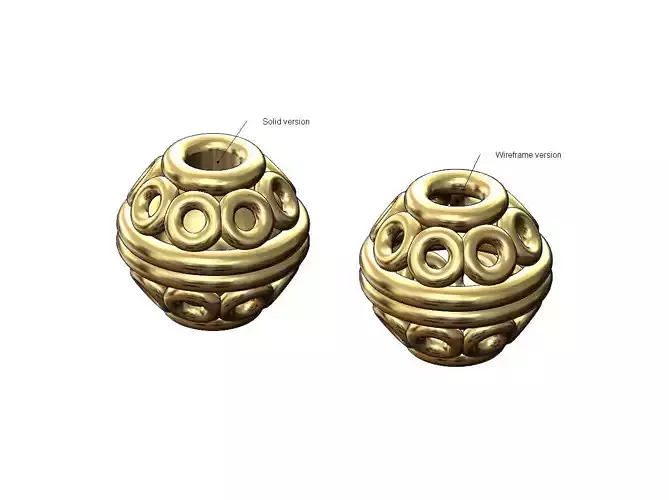 Wire bali style ball bead and charm 3D print model