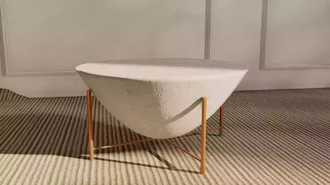 concrete solid table copper leg