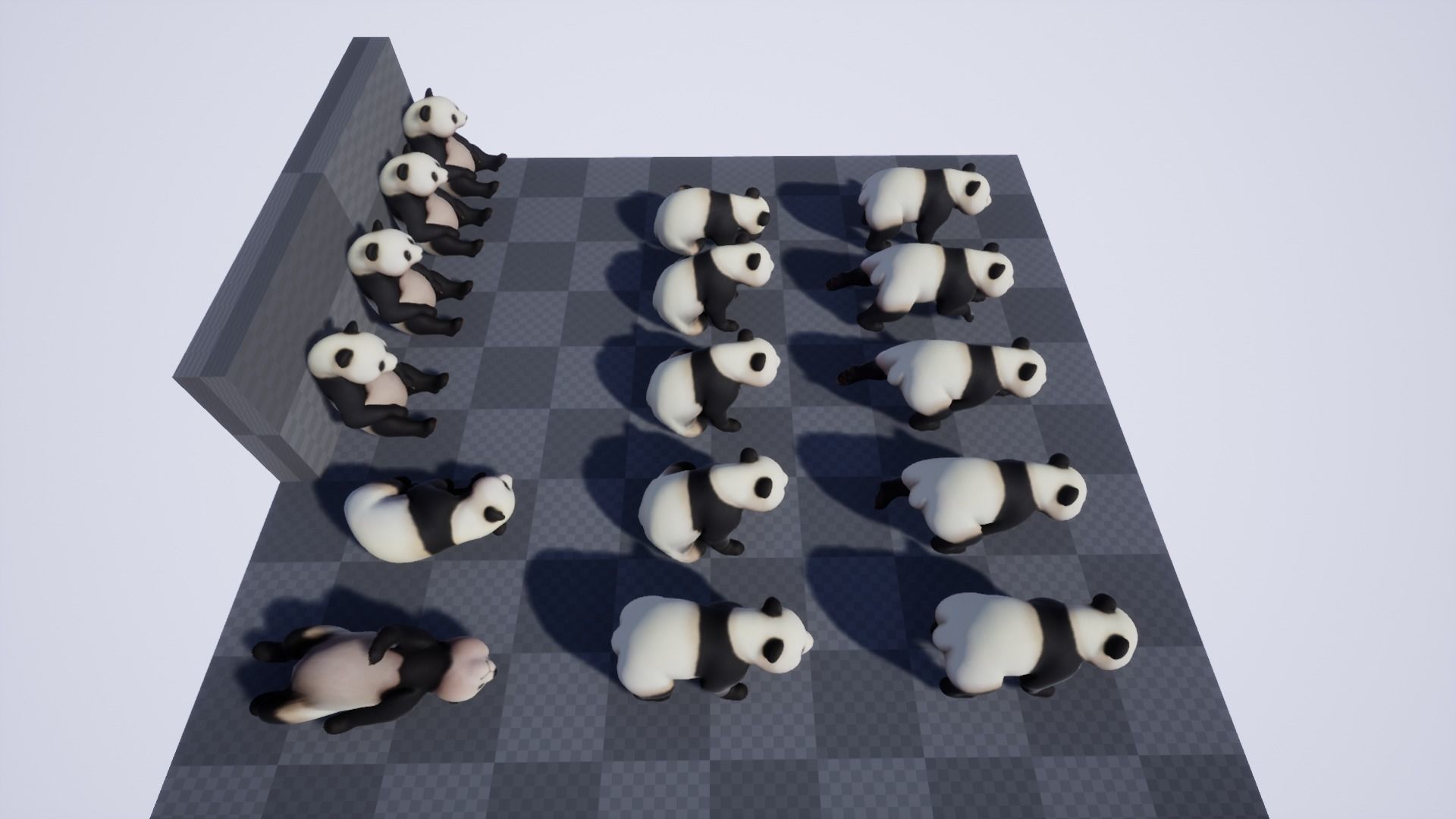 Panda bear Low-poly 3D model_9