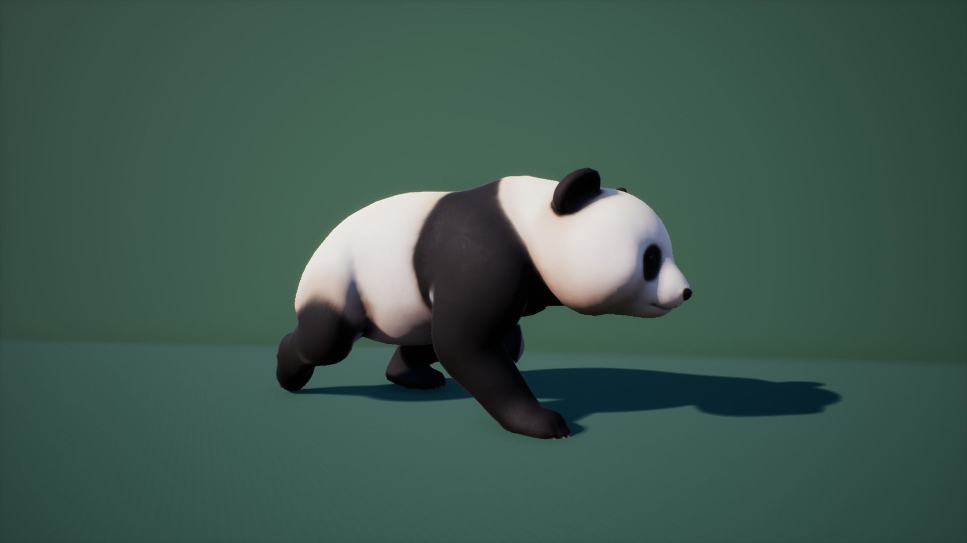 Panda bear Low-poly 3D model_4