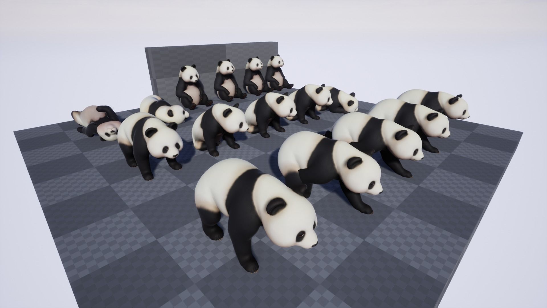 Panda bear Low-poly 3D model_7