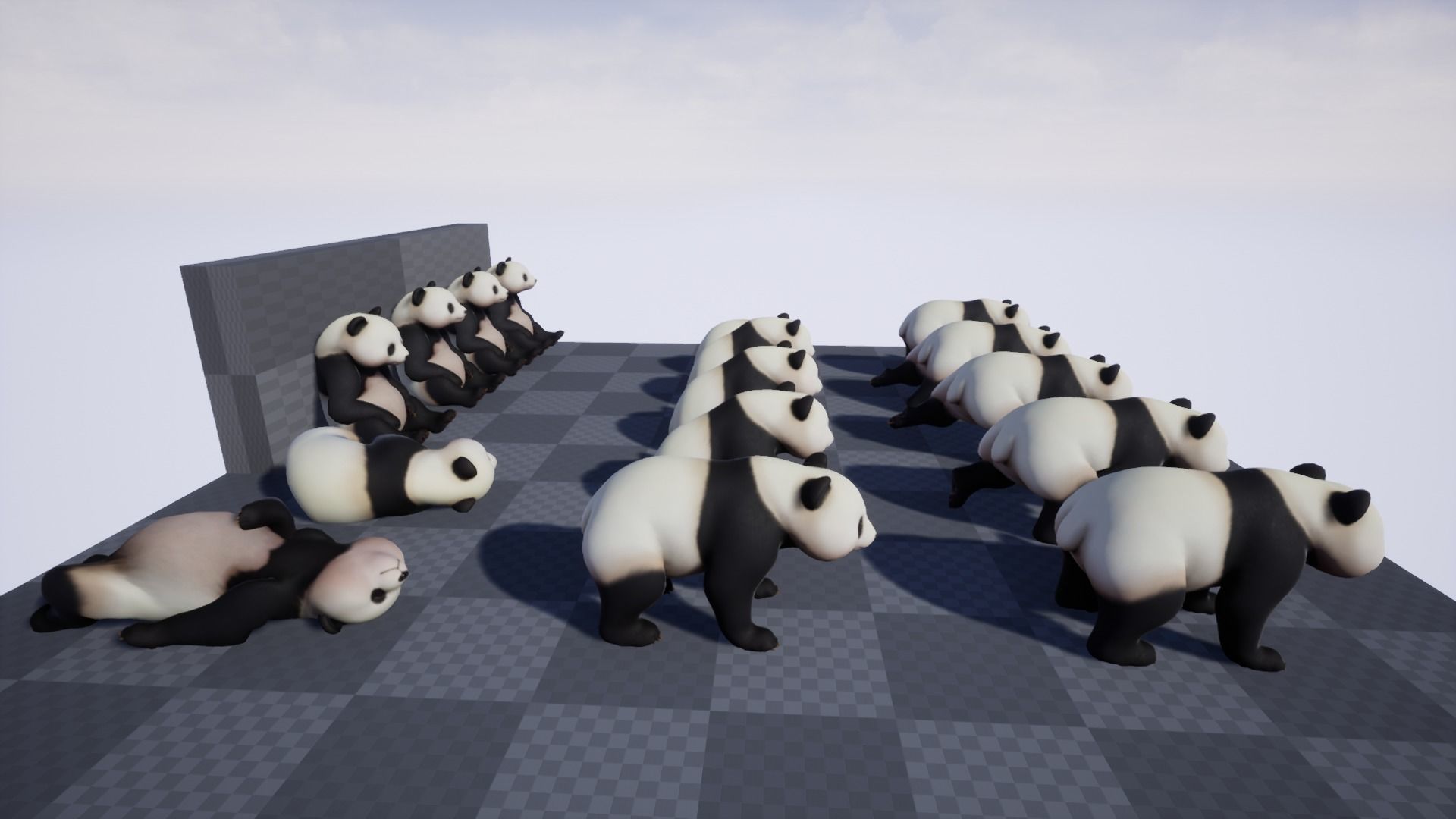 Panda bear Low-poly 3D model_8