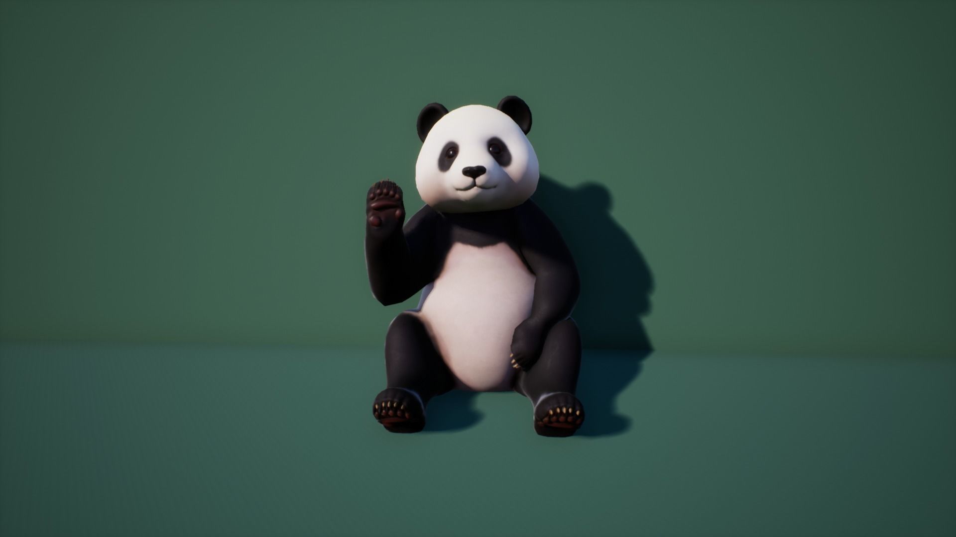 Panda bear Low-poly 3D model_3