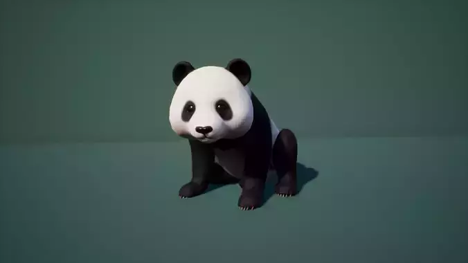 Panda bear Low-poly 3D model