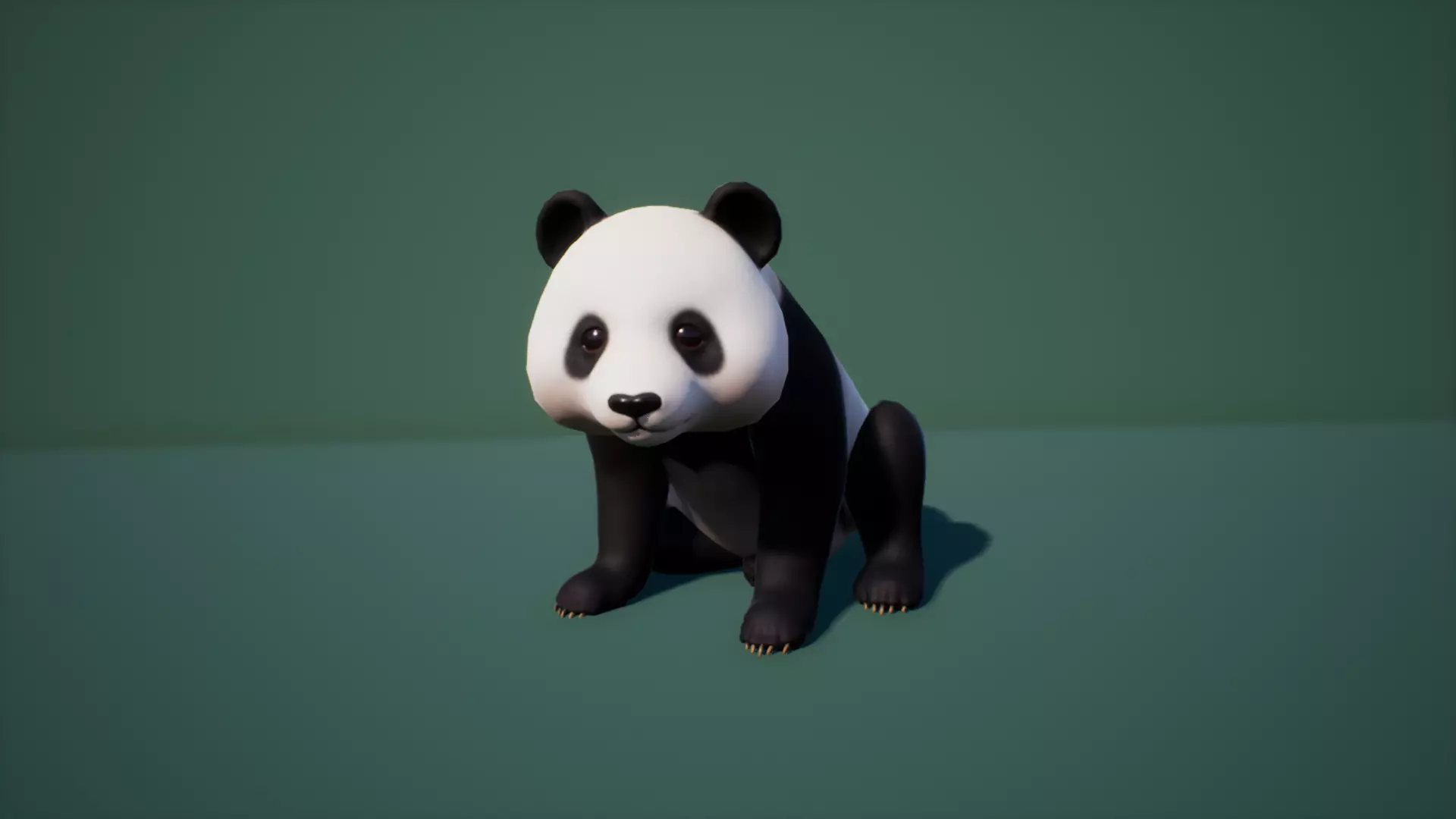 Panda bear Low-poly 3D model_0