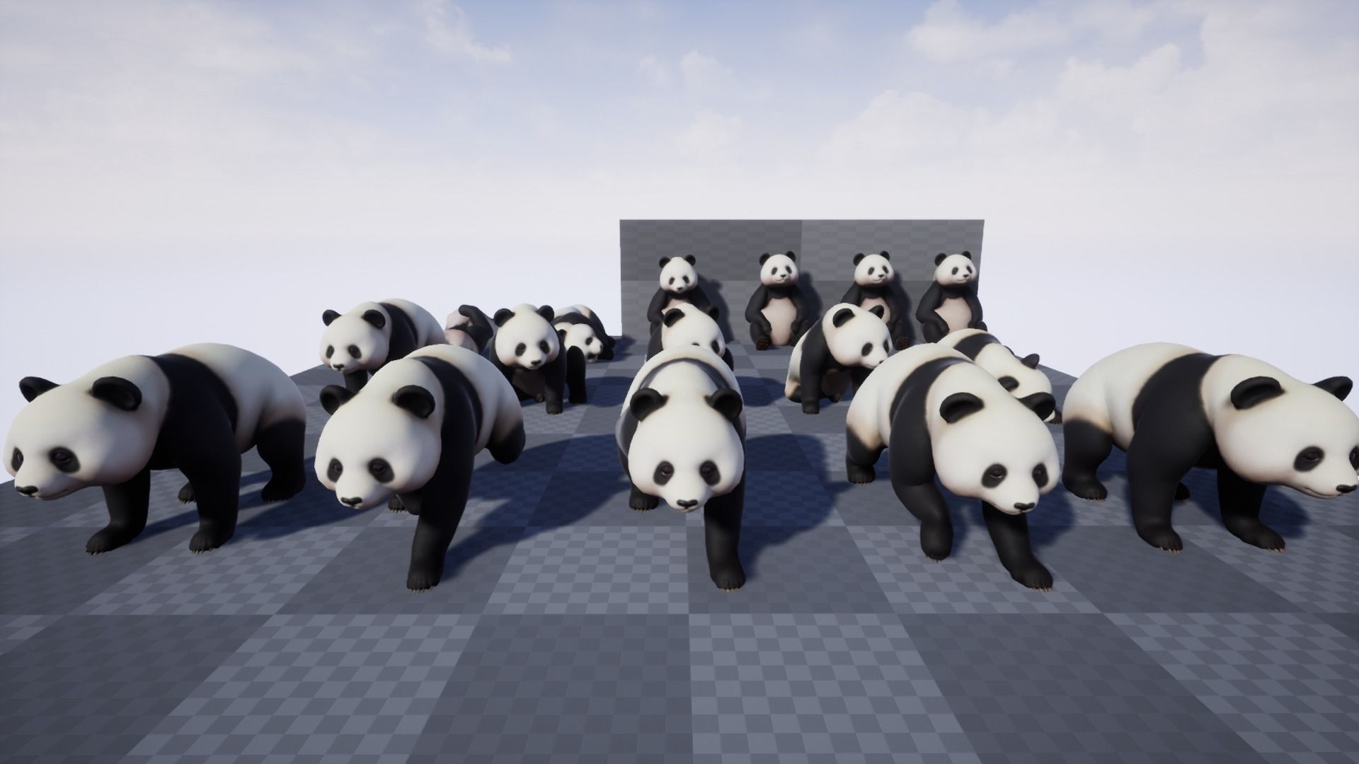 Panda bear Low-poly 3D model_5