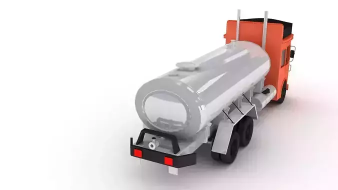 truck tanker Low-poly 3D model