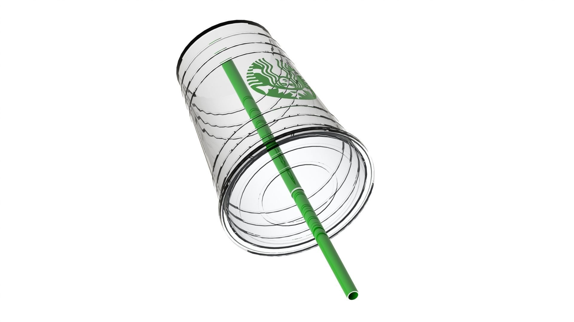 Starbucks coffee cup with flat lid 3D print model_4