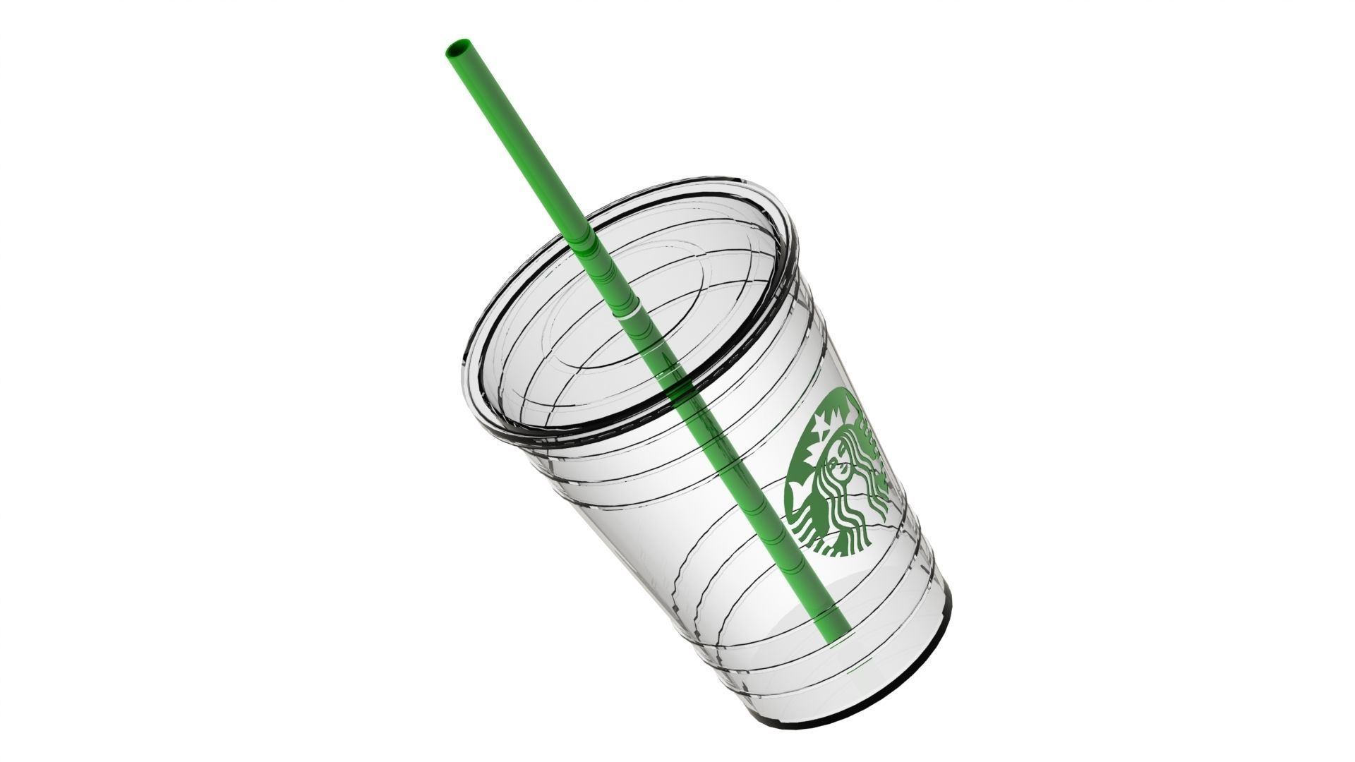 Starbucks coffee cup with flat lid 3D print model_1