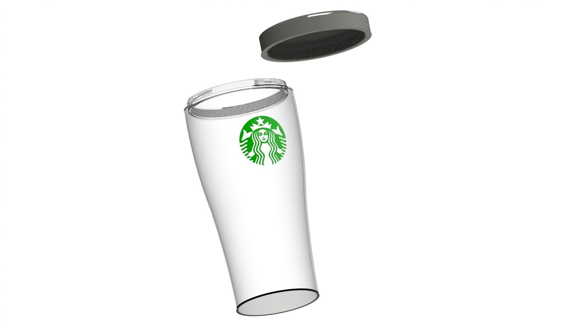 Starbucks plastic cup 3D print model_3