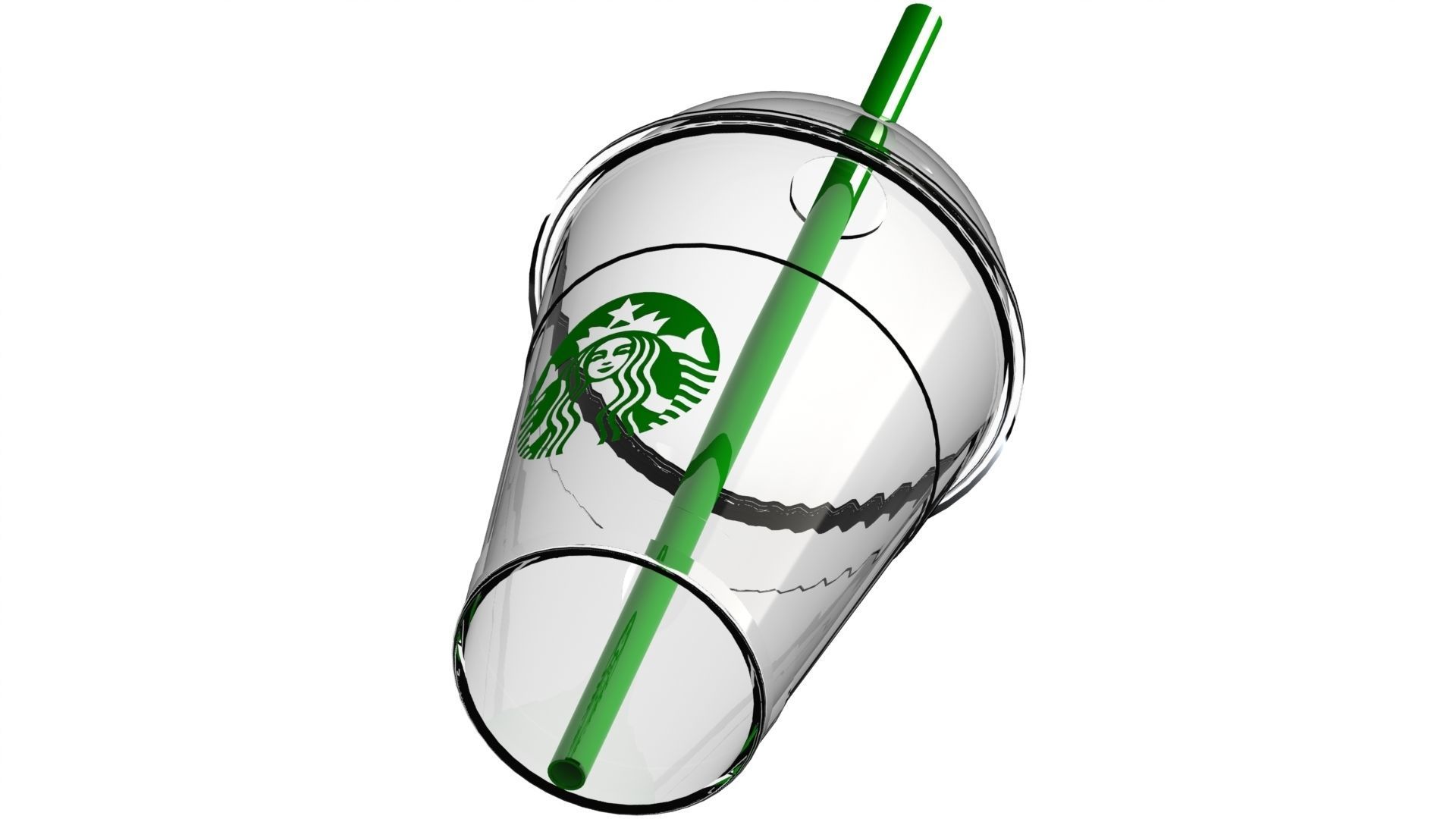 Starbucks cofee cup with dome lid 3D print model_2