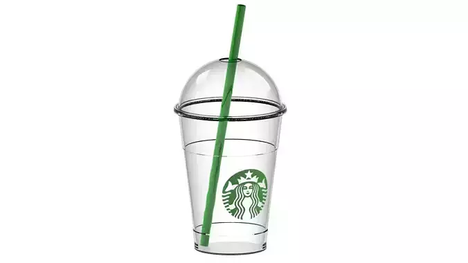 Starbucks cofee cup with dome lid 3D print model