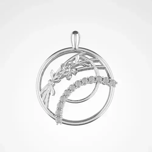 26pendant silver pendant with diamonds