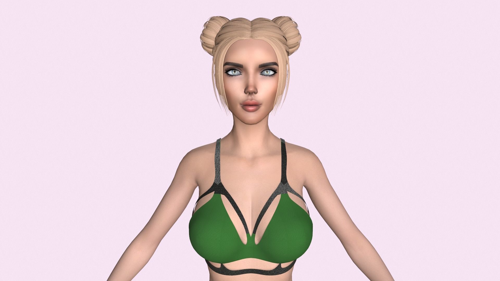 Maya Modular Girl 5 Low-poly 3D model_5