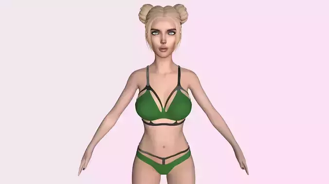 Maya Modular Girl 5 Low-poly 3D model
