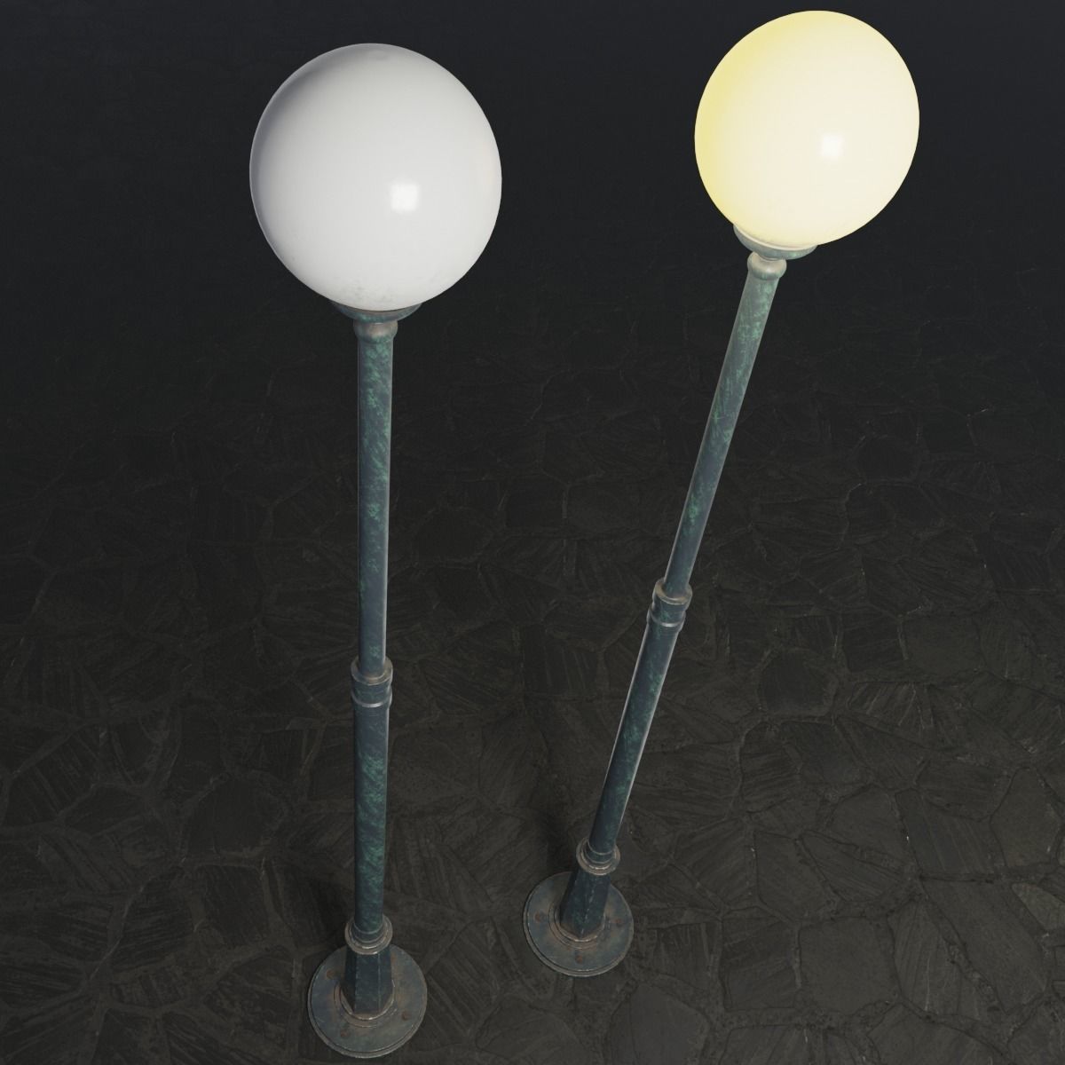 Spherical Street lamp Free 3D model_3