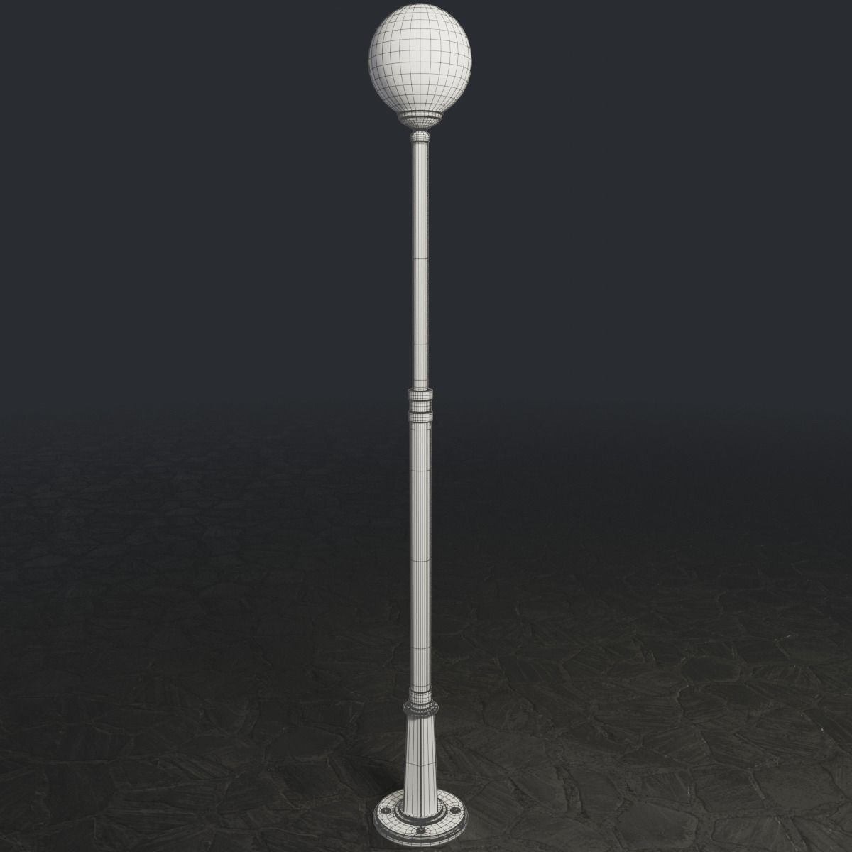 Spherical Street lamp Free 3D model_5