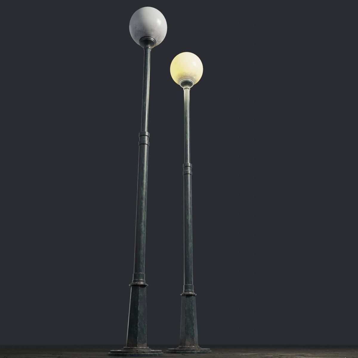 Spherical Street lamp Free 3D model_4