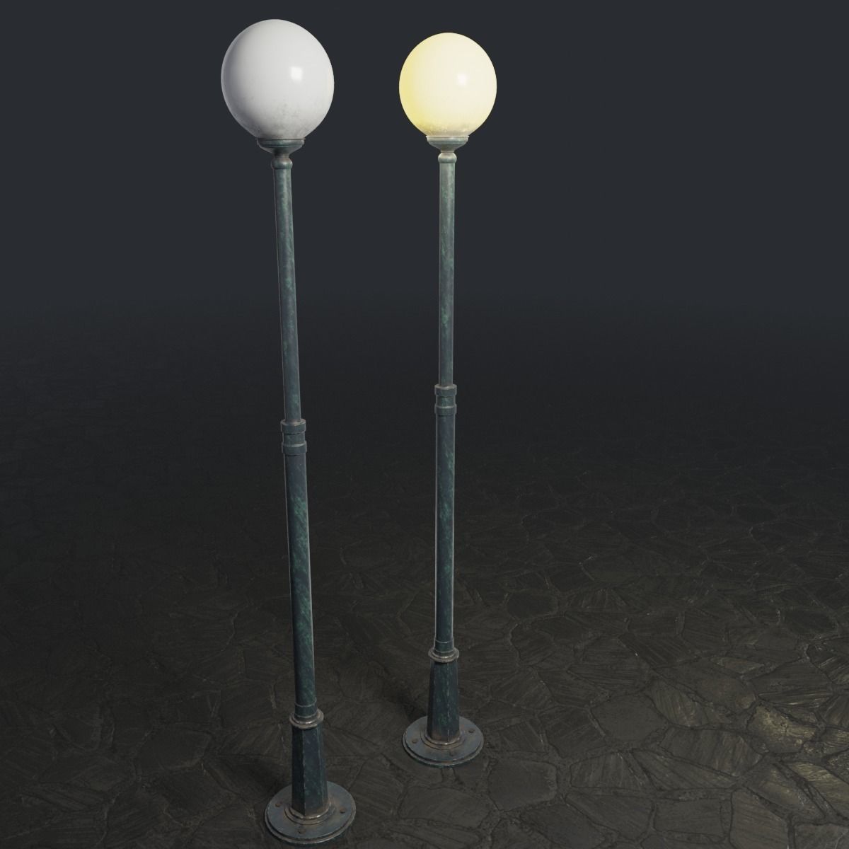 Spherical Street lamp Free 3D model_2