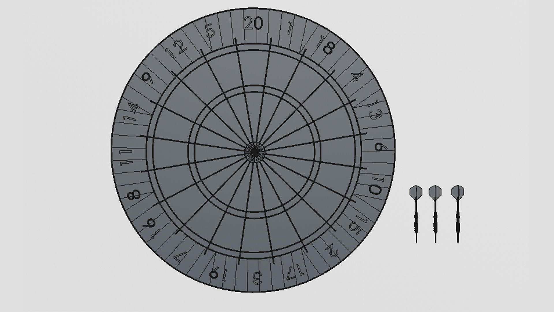 Dart board 3D model_5