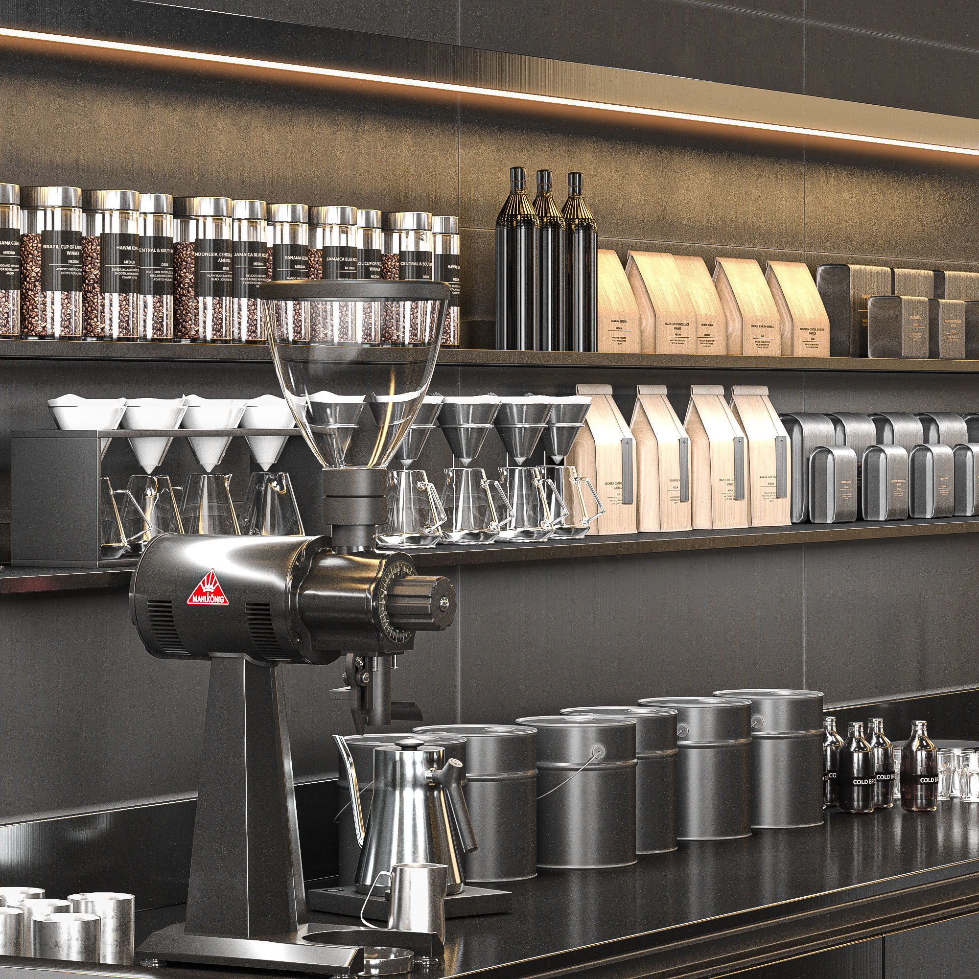 urban coffee shop 3D model_2