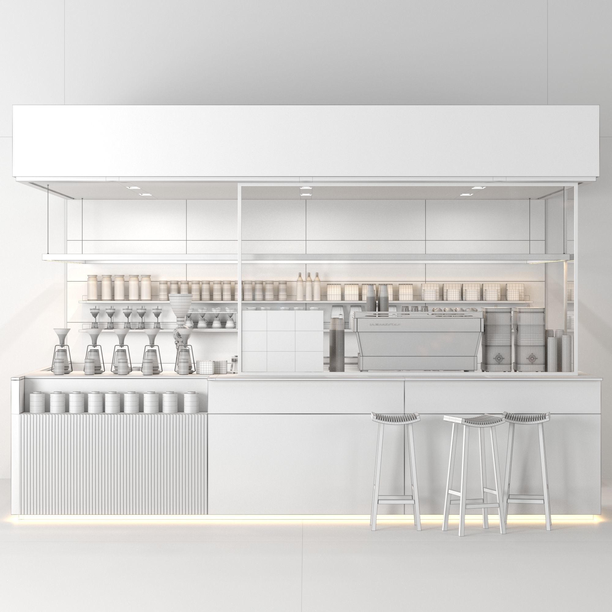 urban coffee shop 3D model_6