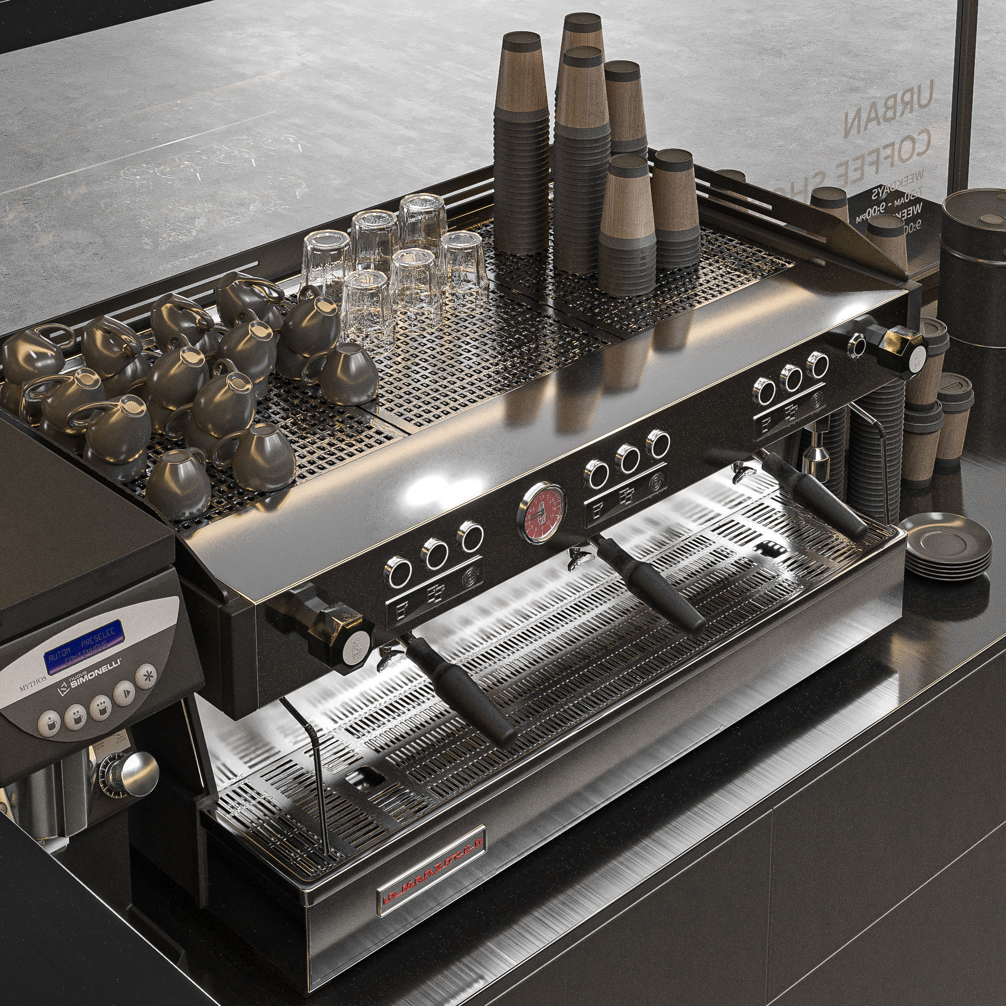urban coffee shop 3D model_3