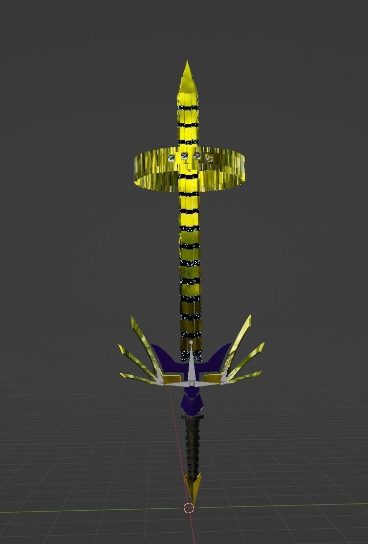 Technoblade sword free 3D model rigged CGTrader