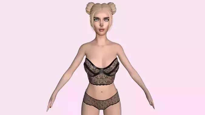 Maya Modular Girl 6 Low-poly 3D model