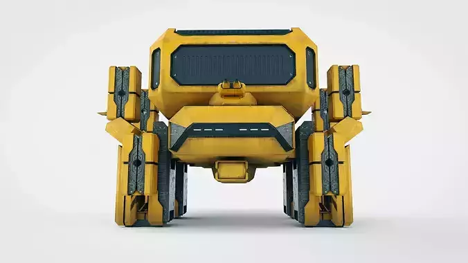 Spaceship Fighter - Sci-Fi Modular Animated  4K Textures Low-poly 3D model