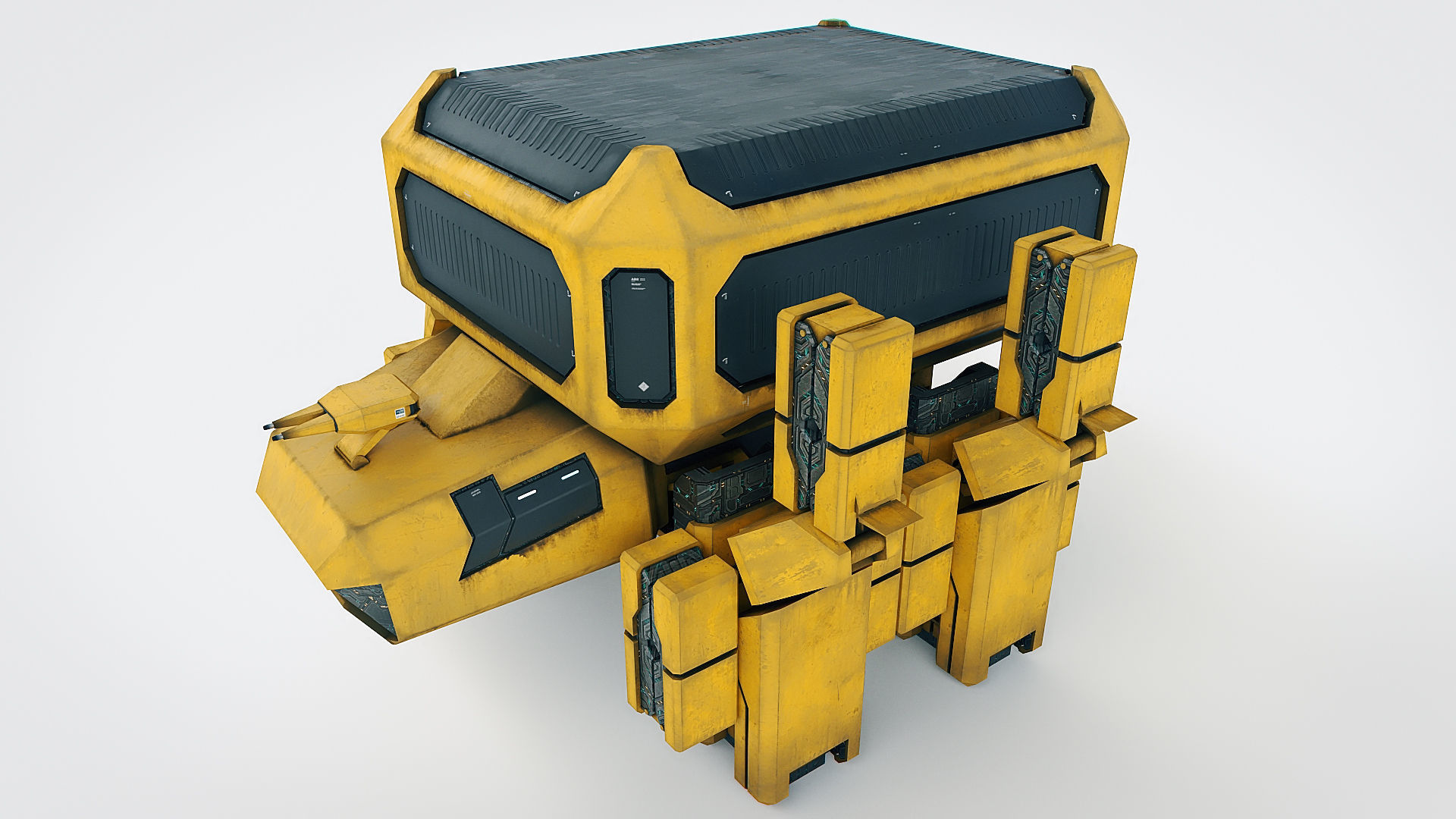 Spaceship Fighter - Sci-Fi Modular Animated  4K Textures Low-poly 3D model_2