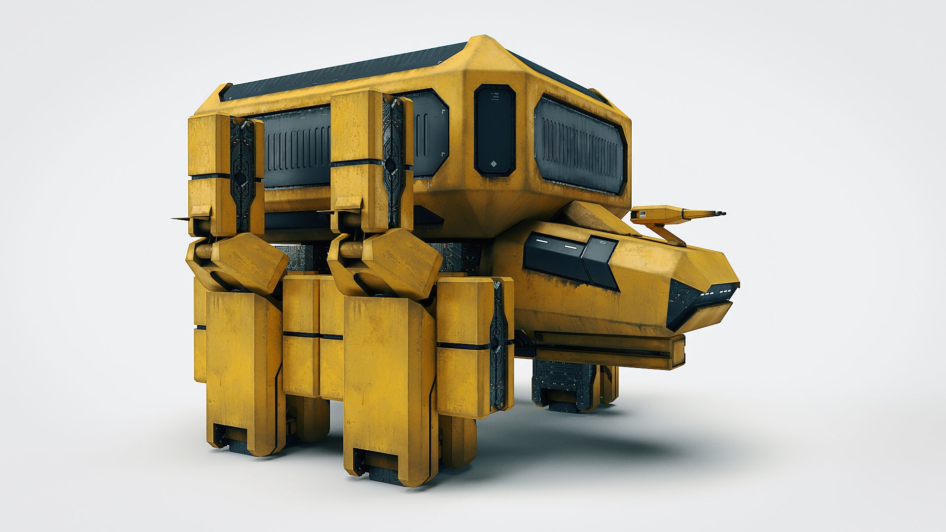 Spaceship Fighter - Sci-Fi Modular Animated  4K Textures Low-poly 3D model_1