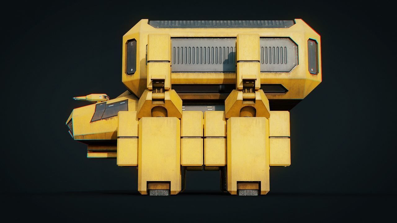 Spaceship Fighter - Sci-Fi Modular Animated  4K Textures Low-poly 3D model_6