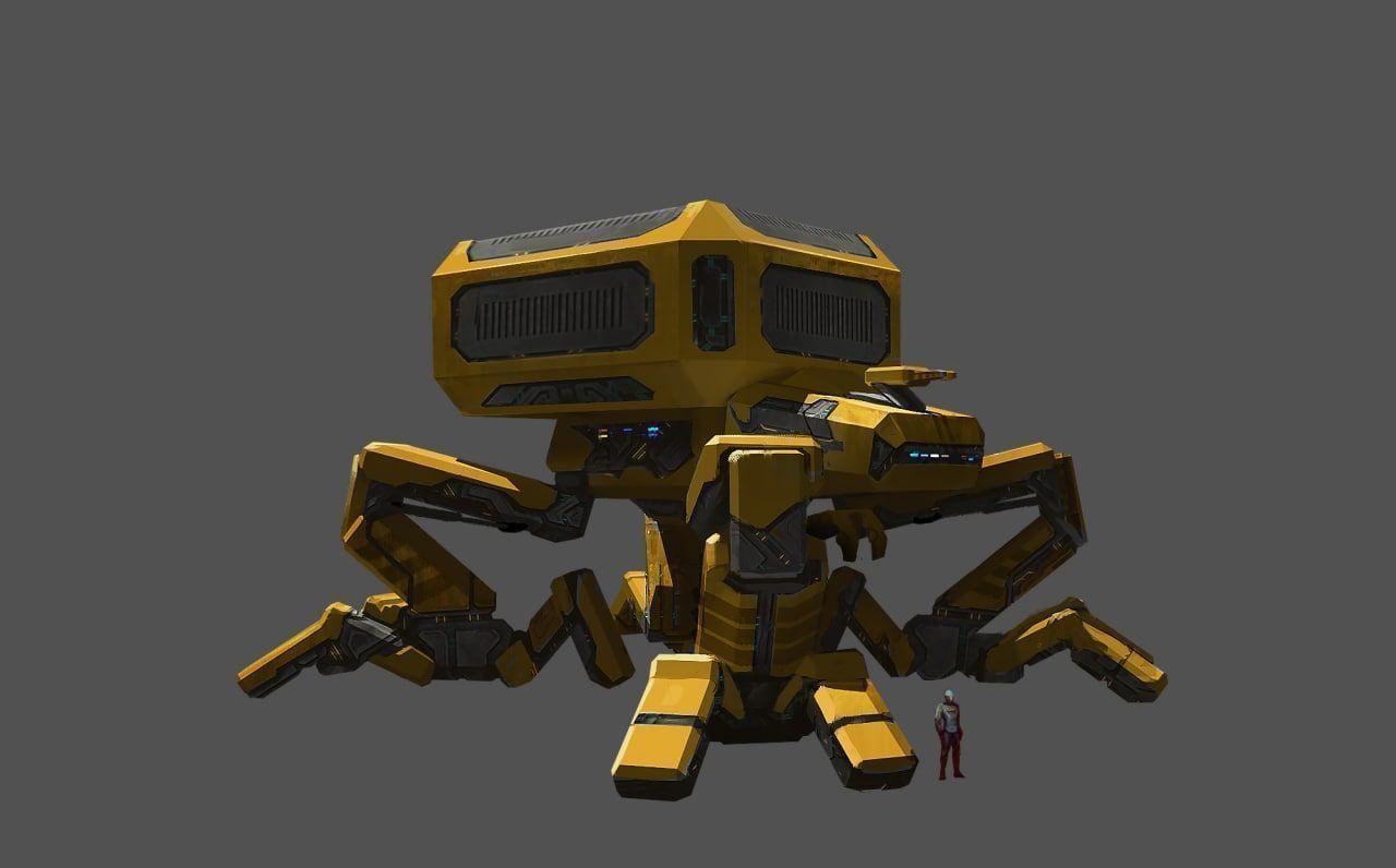 Spaceship Fighter - Sci-Fi Modular Animated  4K Textures Low-poly 3D model_10