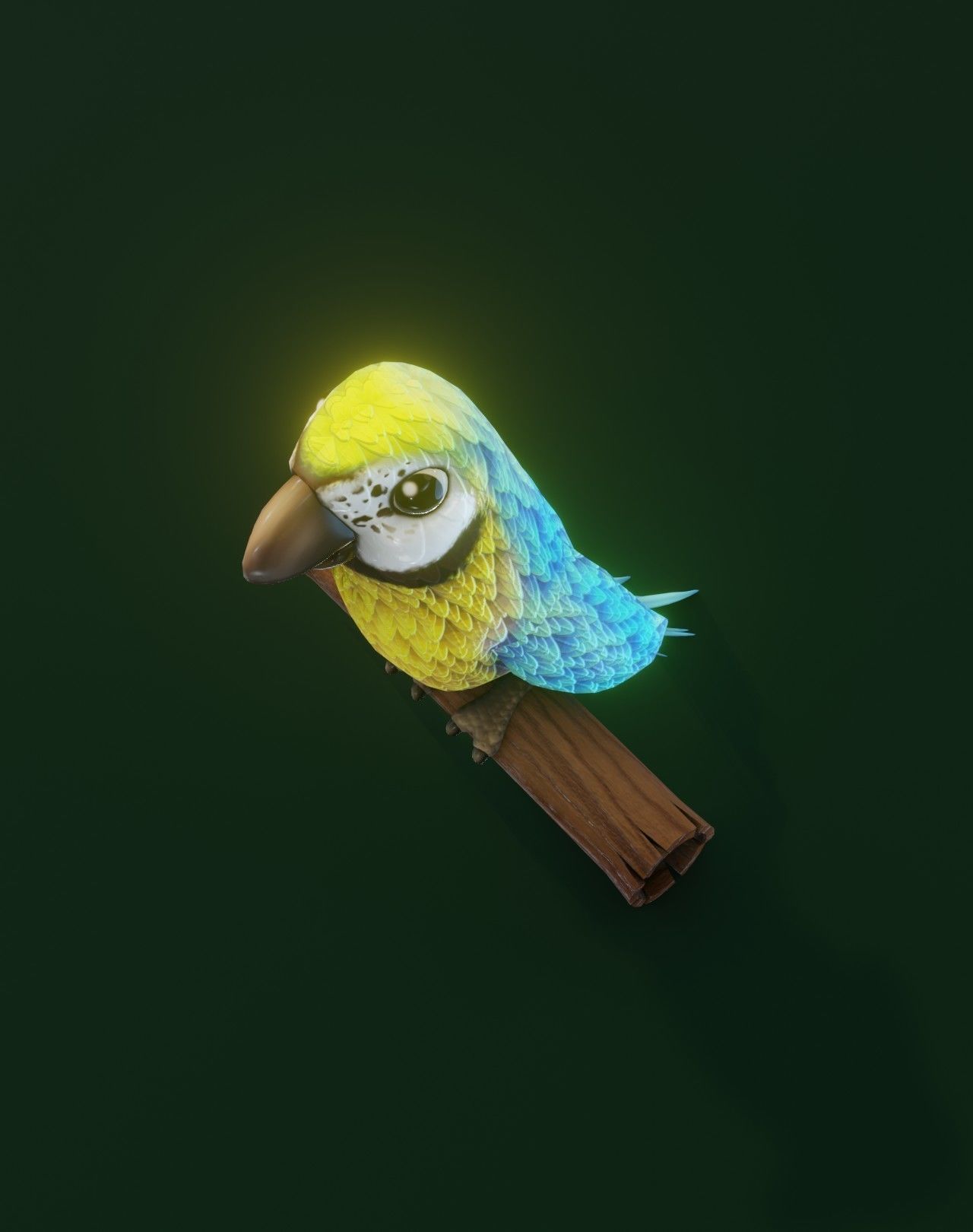 Cartoon Ara Parrot Rigged 3D Models Low-poly 3D model_20